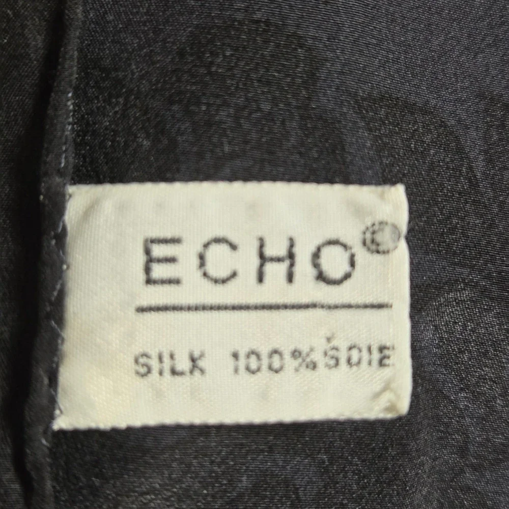 Echo Silk Scarf Floral Peony Rose Square Neckerchief 31x34 Botanical Cottagecore